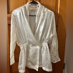 Vtg Victorias Secret Gold Label M Silky Night Top Bridal Coquette Romantic